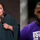 dream hampton attends Lifetime’s “Surviving R Kelly” Emmy FYC Screening on May 07, 2019, in North Hollywood, California. ; LeBron James looks on before the game on February 07, 2019, in Boston, Massachusetts.